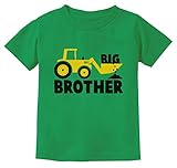 Big Brother Shirt for Toddler Boys Tractor Big Bro Shirt Promoted to Big Brother 3T Green