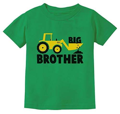 Big Brother Shirt for Toddler Boys Tractor Big Bro Shirt Promoted to Big Brother 3T Green