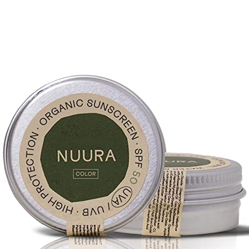 NUURA - Ökologischer Gesichtsbildschirm SPF 50 UVA/UVB - Hochwirksam für Sport und Outdoor - 100% Natürlicher Sonnenschutz - Einfache Anwendung - Biologisch Abbaubar, 18 g