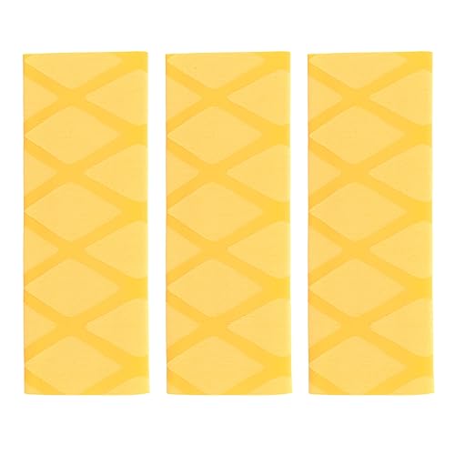 M METERXITY 3 Pack Table Tennis Racket Grip Tape - Paddle Grip, Soft Rubber, Apply to Ping Pong Gripping Handle (100 x 48mm, Yellow)