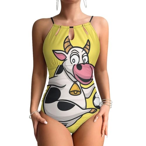 Monokini une pièce motif vache de qualité supérieure avec effet galbant élégant