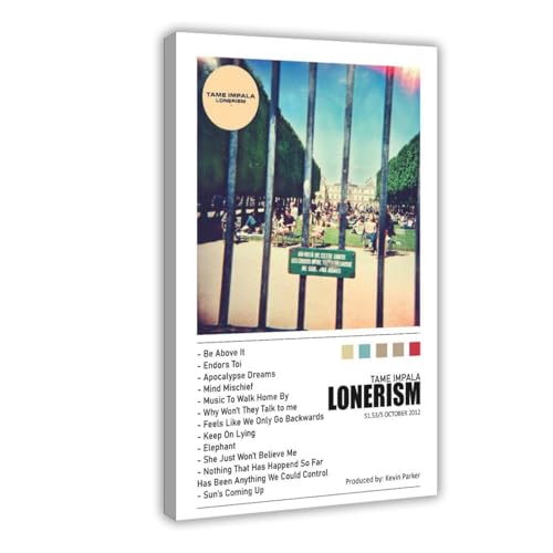 FUDVDZWCT Lonerism by Tame Impala Canvas Poster Wall Decorative Art Painting Living Room Bedroom Decoration Gift Frame-style12 L X 18" W