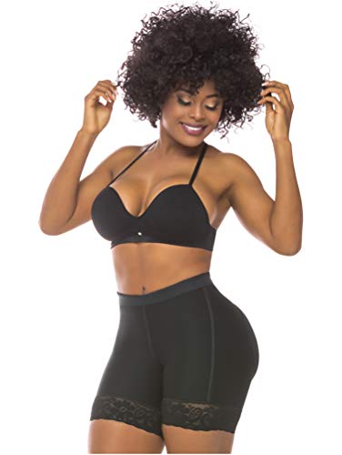 Salome 0321 Fajas Colombianas Calzones Levanta Cola/Gluteos/Pompis Butt Lifter Shapewear Panties Hip Enhancer Shaper Shorts for Women Black S