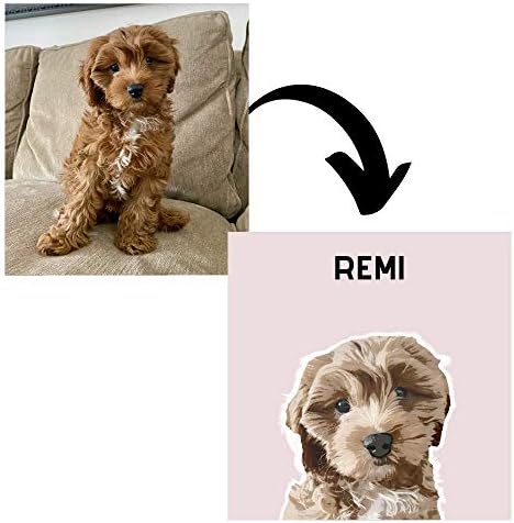 Pup & Co Personalized/Custom Print of Your Pet | Customized Gifts for Pets | Memorial/Loss of Dog Gift | 8 inch x 10 inch Print for Any Frame (Pink)