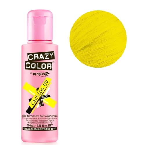 Crazy Go Neon Color Caution UV no 77, 100ml - Crème colorante jaune fluo