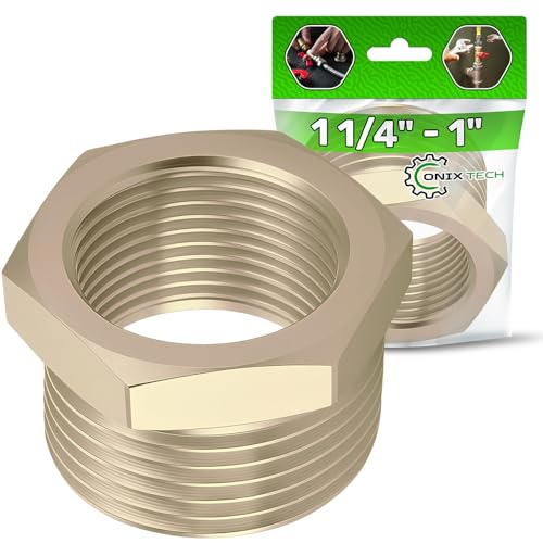 Reducer Brass 1 1/4- 1 with External and Internal Thread for Connecting Pipe - ONIX TECH