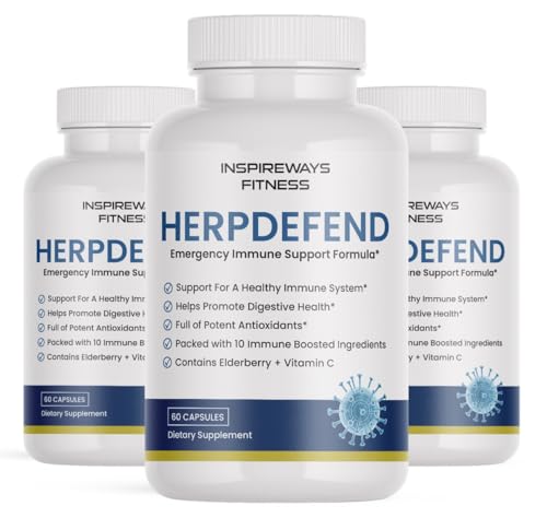 Fitness InspireWays HerpDefend Ultra Strength Advanced Daily Immune Support Formula (180 Capsules)
