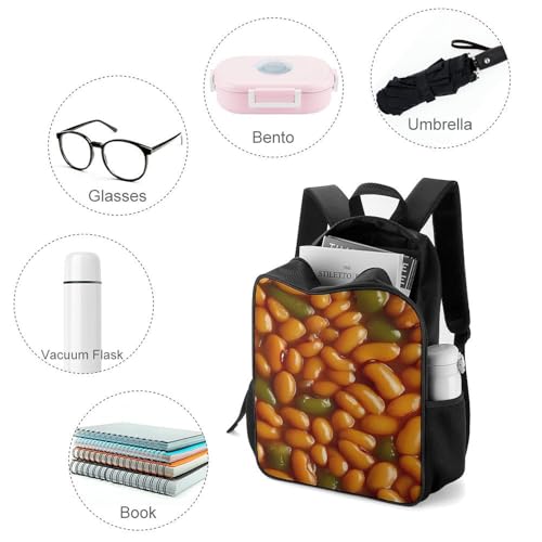 Baked Beans Food Travel Backpack Casual Daypack Shoulder Bag with Adjustable Shoulder Straps for Hiking3