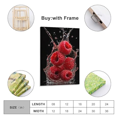 Poster mural de framboises pour colorer un mur blanc vide