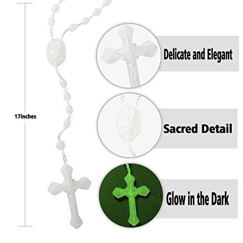 17'' luminous in the dark rosary, imported from Italy - 12 rosary set (Luminous)4
