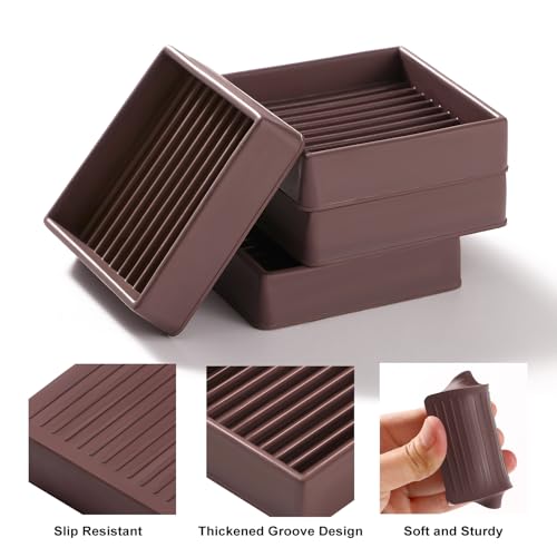 VooGenzek 4 PCS 2”/5.1cm Square Non Slip Furniture Pads, Bed Stoppers Rubber Furniture Feet - Image 3