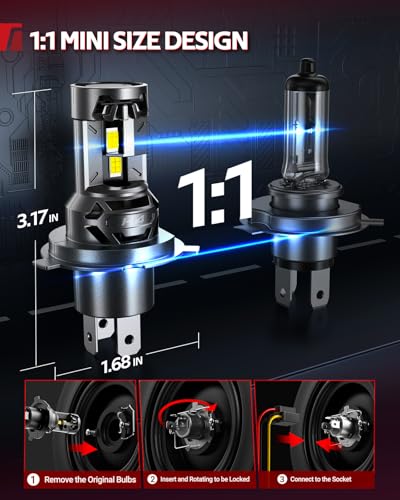 Image of Torchbeam H4 LED Bulbs, 2026 High-Performance, 71000LM 1000% Brighter, 6500K Cool White Illumination Kit, 2-Pack