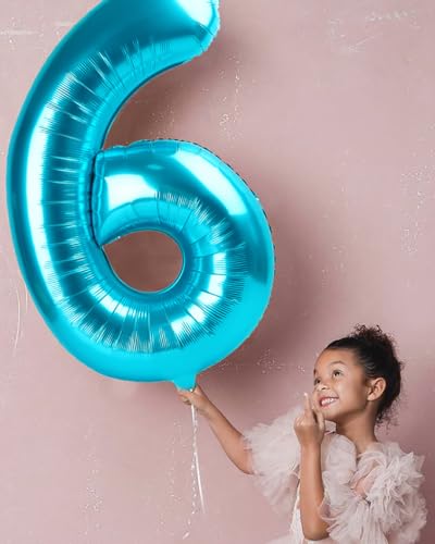 Image of Balloon Numbers 40 Inch Big 0 Light Blue Balloon Numbers for Birthday Decoration, Baloon for 10 20 30 40 100 2025 Graduation Decor Wedding Anniversaries Party