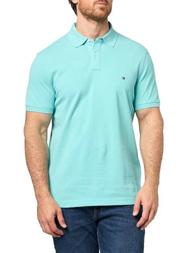 Image of Tommy Hilfiger Men's Short Sleeve Polo Shirts in Regular Fit With Stretch and Organic Pique Cotton