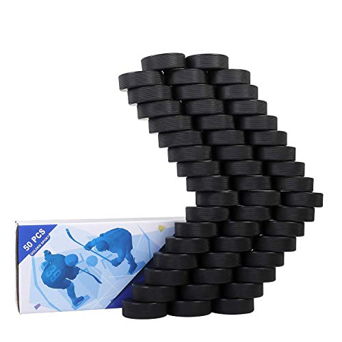 Golden Sport Eishockey Pucks, 50 Stück, offizielle Vorschriften, für Übung und klassisches Training, Durchmesser 7,6cm, Dicke 2,5cm, 170g, Schwarz