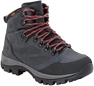 Jack Wolfskin Unisex Rebellion Texapore Mid W Hiking Shoe, Grey/red, 6 US Men | Image 3