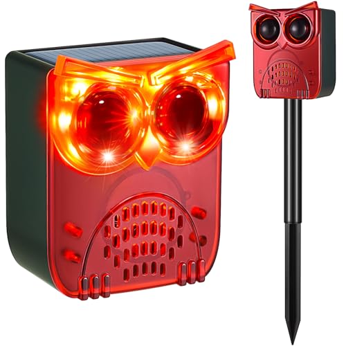 Solar Outdoor Motion Sensor Alarm, 129dB Dog Barking & Gunshot Sound, 13 Looping Sounds to Prevent Habituation, 4 Work Modes, IP55 Weatherproof Alarm for Home, Villa, Yard, Chicken Coop