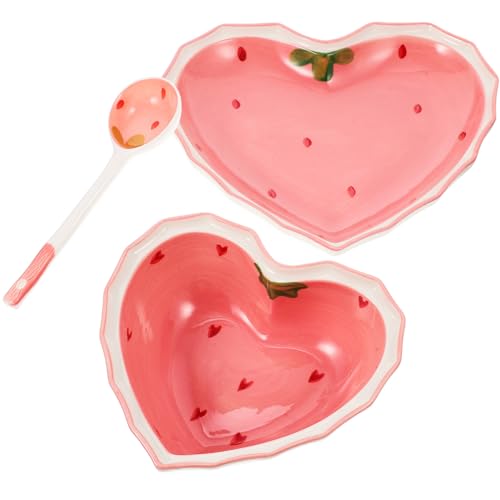 FRCOLOR 耐摩耗性サラダボウル 食洗機対応製 華やかなハート型食器 皿スプーンプレート点 ホームパーティーや日常利用向け