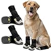 Dog Shoes for Hot Pavement Anti Slip Dog Boots Paw Protectors for Summer Rainy Day Dog Snow Boots Waterproof Dog Shoes for Small Medium Large Dogs with Reflective Straps for Hiking 4Pcs