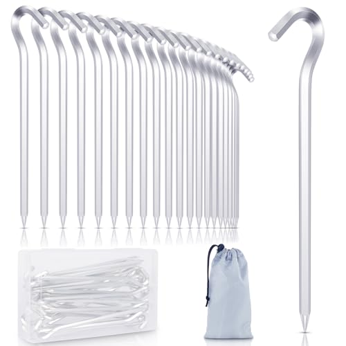 24 Stücke Zeltheringe, 18 cm/7' Luftfahrtaluminium Heringe Erdnägel, Häringe Zelt Stabil, Zeltzubehör Heringe für Vorzelt, Camping, Gartenarbeit usw.