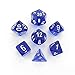 DND Dice Set-Chessex D&D Dice-16mm Translucent Blue and White Plastic Polyhedral Dice Set-Dungeons and Dragons Dice Includes 7 Dice - D4 D6 D8 D10 D12 D20 D% (CHX23076)