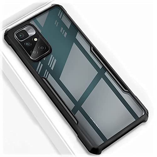 Image of WOW IMAGINE Shock Proof Clear Back Cover Case Mobile Cover for Xiaomi Redmi 10 Prime (Hard | Hybrid PC + TPU | Full Armour Device & Camera Protection | Black)
