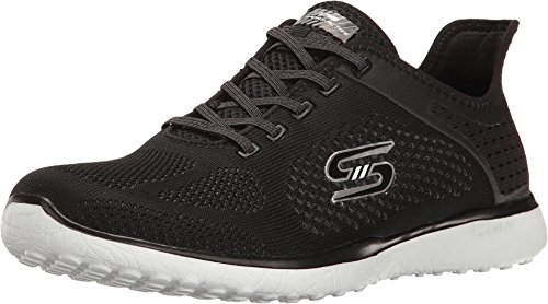 Skechers Microburst Supersonic Slip On Sneakers Black/White 7.5