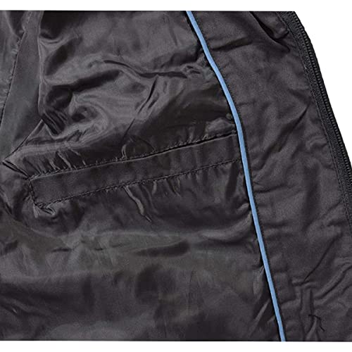 True Face Mens Jacket Zip Up Summer Lightweight Casual Ribbed Cuff Full Zipper Long Sleeve Outerwear Black Large - Image 6