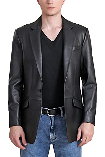 BGSD Men John 1-Button Lambskin Leather Blazer Sport Coat Jacket (Also available in Big and Tall and Short)3