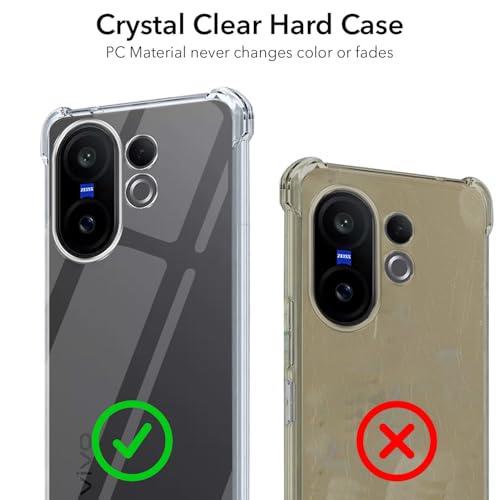 Image of Jkobi Shockproof Crystal-Clear Back Cover for Vivo X200 FE (Anti Yellow Case | Drop & Camera Protection | Hard Polycarbonate)