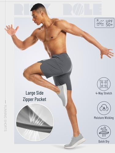 Men's Athletic Shorts 2 Pack 7 Inch Inseam Lightweight Quick Dry Workout Shorts for Men Gym Running Training4