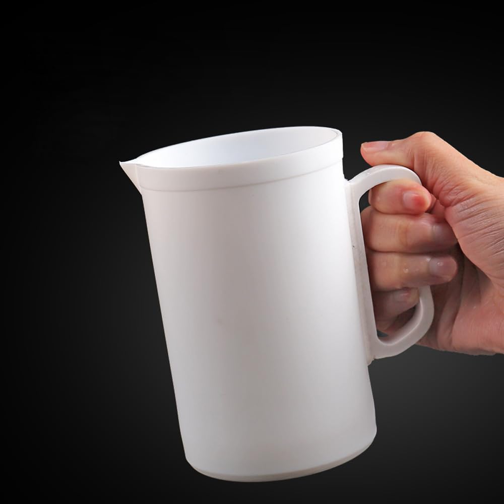 LEINZZO PTFE Beaker with Handle, 250mL~5000mL Teflon PTFE Cup Without Lids, Heat Acid and Alkali Resistant Teflon Beakers, for Laboratories & Research PTFE Cup (PTFE, 1000mL Capacity)