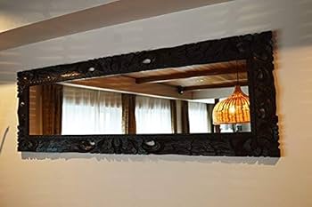 インテリア☆バリ☆ミラー☆ Amazon.co.jp: アジアン家具 木製 バリ ♪バリ島の花彫刻の姿見