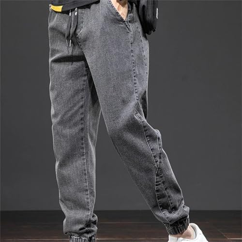 Men's Spring Fall Blue Cargo Jeans – Baggy Denim Jogger Pants, Streetwear Casual Trousers4