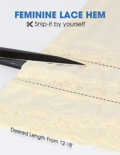 Subuteay Culottes Slip For Women Lace Snip-It Pettipants Bloomer Half Slip Shorts Loose Pajama Pants Beige Large #TOP3