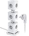 Produktbild KOOSLA 13 Fach [ - Anschluss] Steckdosenleiste mit Überspannungsschutz, 2500 W/10A Steckdosenturm mit 2 USB-A, Abnehmbar Mehrfachsteckdose, 1,8 m Kabel, Weiß und Grau