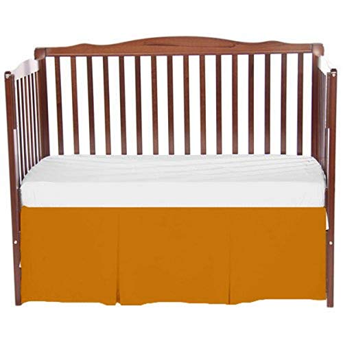 bkb Solid Tailored Crib Skirt, Orange