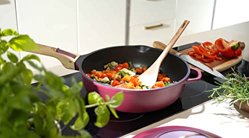 The Fabulous 8-in-1 Frying Pan - One utensil that replaces pan, pan, sauté pan - With 2 removable handles, steam/fry basket, wooden spatula - RUBIS