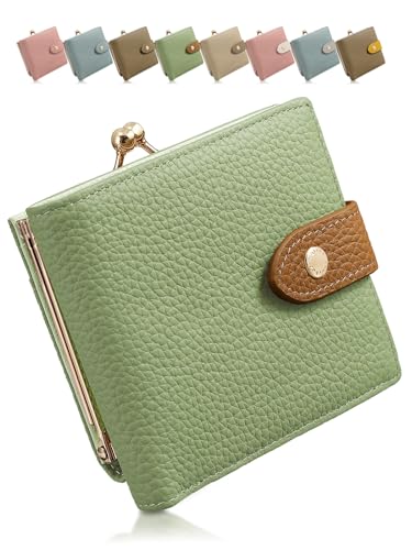 Annekor がま口 財布 本革 【うれしい時短設計】レディース ミニ財布 二つ折り財布 小銭入れ 小さい ...