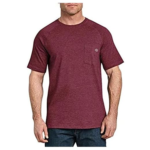 Dickies mens Short Sleeve Performance Cooling Tee T Shirt, Burgundy Heather, X-Large US