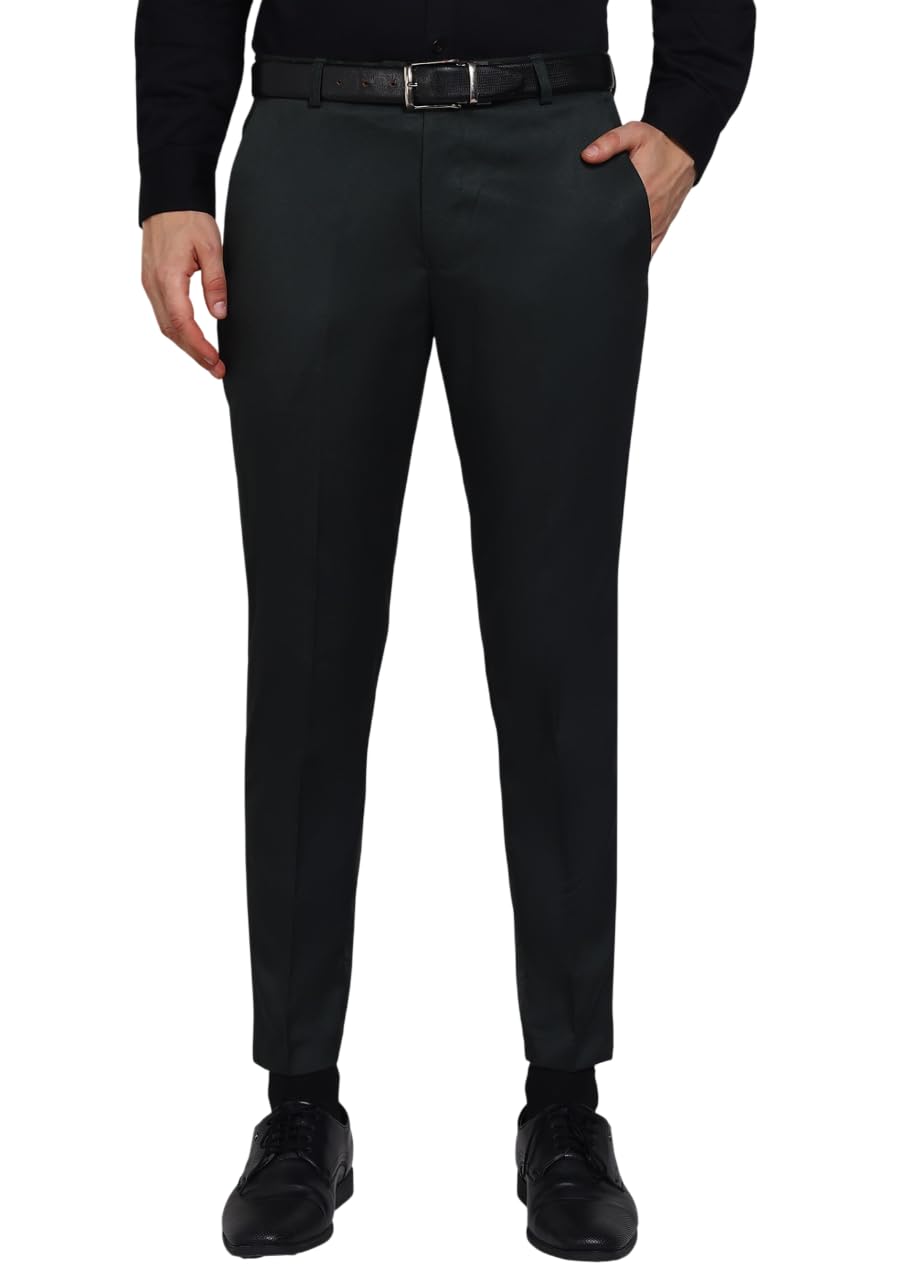 Slim Fit Men’s Cotton Blend Formal Trousers | Comfortable Men’s Office Pants | Lightweight Travel & Work Wear Bottoms for Professional Outfits – Black, 28-image-6