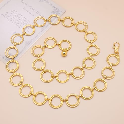 Waist Chain Belt Fashion O Ring Metal Belts for Women Dresses Skirts2