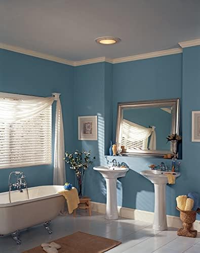 White Metal Bathroom Ventilation Fan with Light and Nightlight