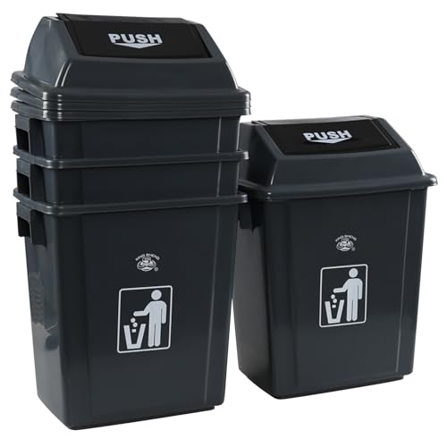 Set de 4 canecas de basura de 6 galones con tapa basculante miniatura 7