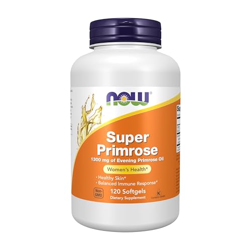 Now Foods Super Primrose Evening Primrose Oil 1300 mg | GLA Omega-6 for Healthy Skin & Hormonal Balance & PMS Support & Balanced Immune Response & Overall Wellness | 120 Softgels