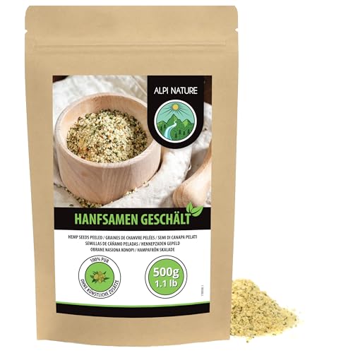 alpi nature semi di canapa decorticati 500g, semi di canapa interi decorticati