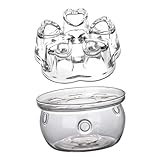 ROMISBABA 2個 ガラス製ティーポットウォーマー 多孔換気設計 耐熱ティーウォーマー コーヒーヒーター ミルク フード加熱器 家 オフィス カフ