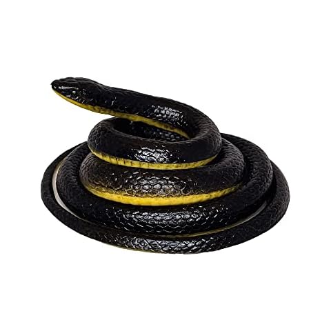 FunFamz The Original Realistic Rubber Snake Toy- Large Black Fake Snake Prank and Rubber Snakes Realistic to Keep Birds Away, Toy Snakes That Look Real, Realistic Snake Prank for Practical Jokes Cover