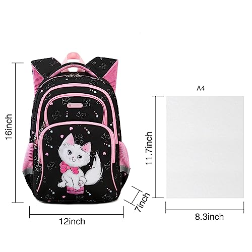 Cusangel Girls Elementary School Backpack, Large Capacity School Bags for Girls and Boys with Reflective Strip,Water Repellent Unicorn Backpack,School Travel, Lightweight Rucksack for Teenage Girls