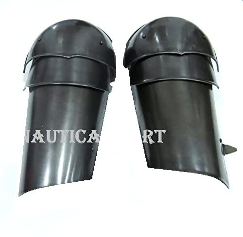 Medieval Pauldron Shoulder Guard Metal Armor for LARP Silver